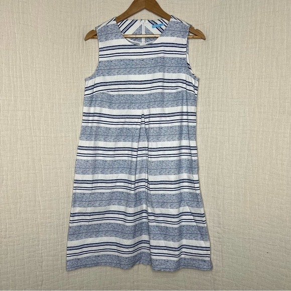 J McLaughlin Tracy Blue White Striped Shift Dress S Small - Picture 3 of 8